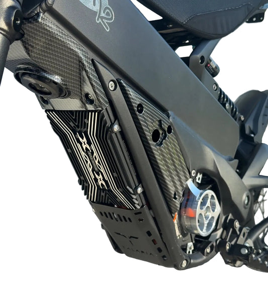 Talaria XXX carbon side plastic, left panel, hydrodipped carbon finish