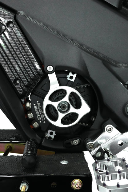 Silver anodized metal motor cover for Talaria X3 XXX, matte V1 finish